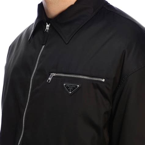 prada black.jacket|Prada nylon full zip jacket.